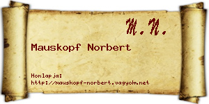 Mauskopf Norbert névjegykártya